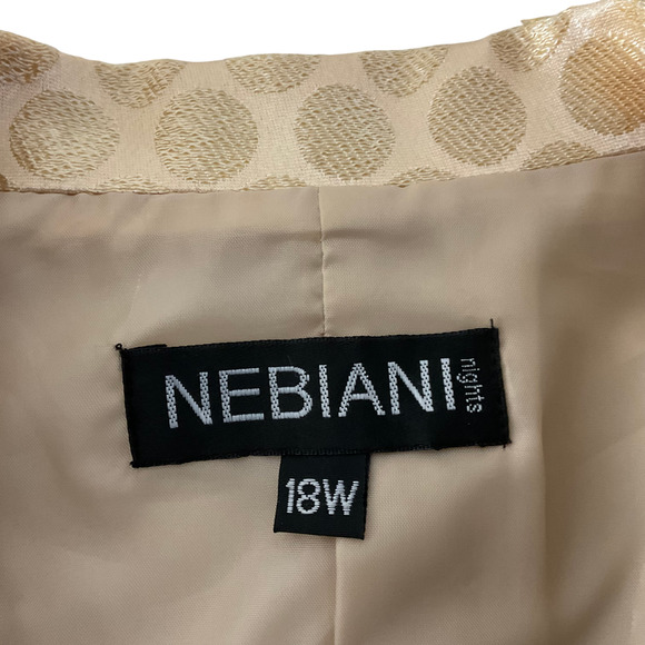 Nebiani Women's 18W Gold 2-Piece Dress Suit Formal Polka Dot STAIN ON FRONT - Picture 15 of 16